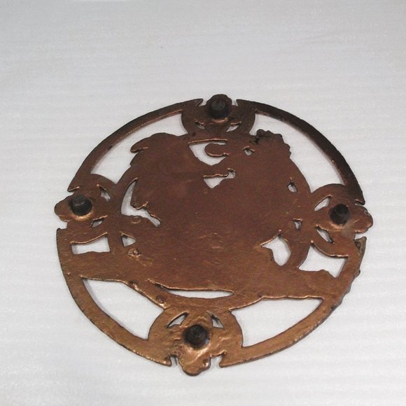 Vintage Cast Iron Rooster with Flower Accents Trivet/Pot Holder - Picture 5 of 5